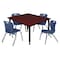 Regency Tables > Height Adjustable > Square Table & Chair Sets, 48 W, 48 L, 23-34 H, Mahogany TB4848MHAPBK45NV - alternate 1